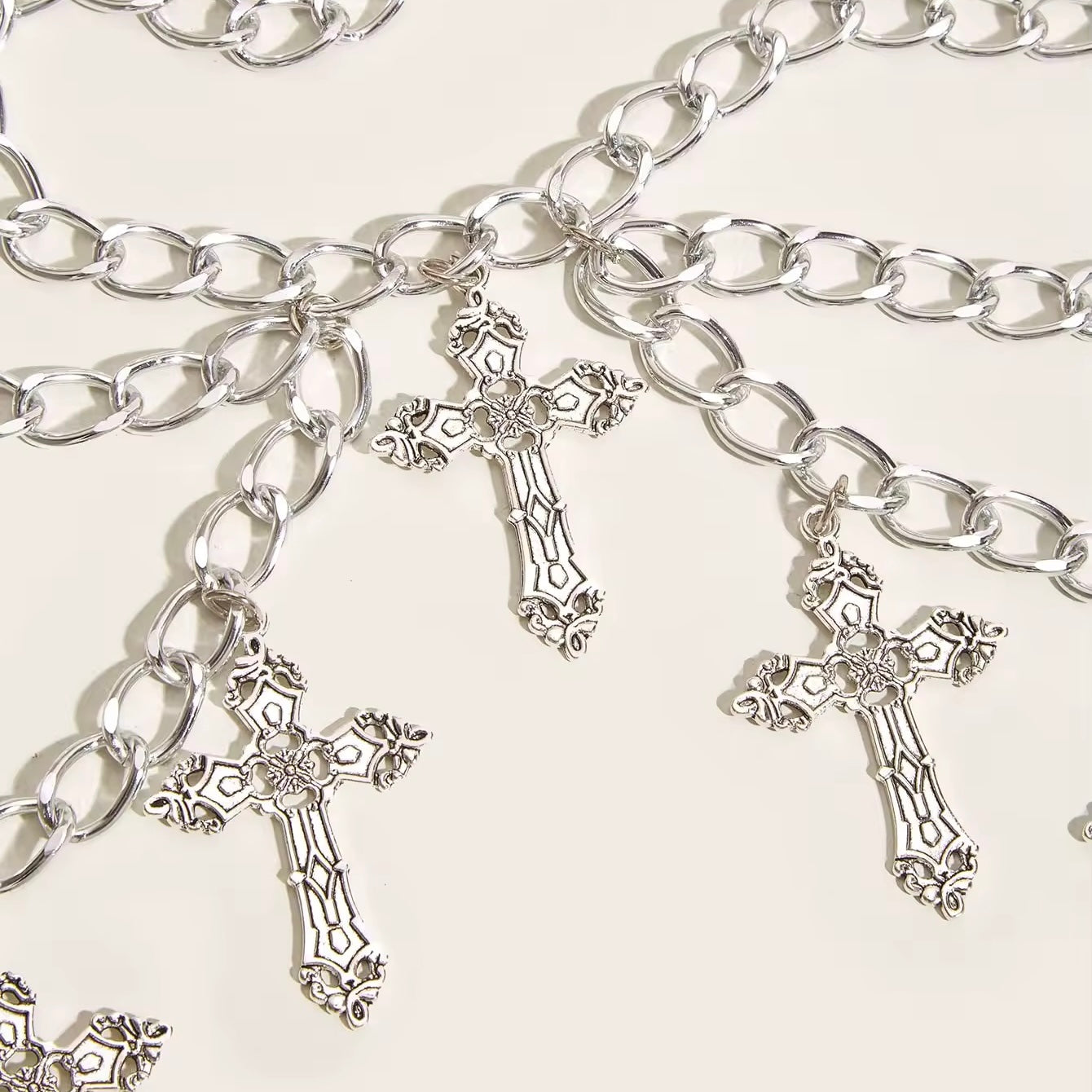 Y2K punk waist body chain for goth aesthetic look