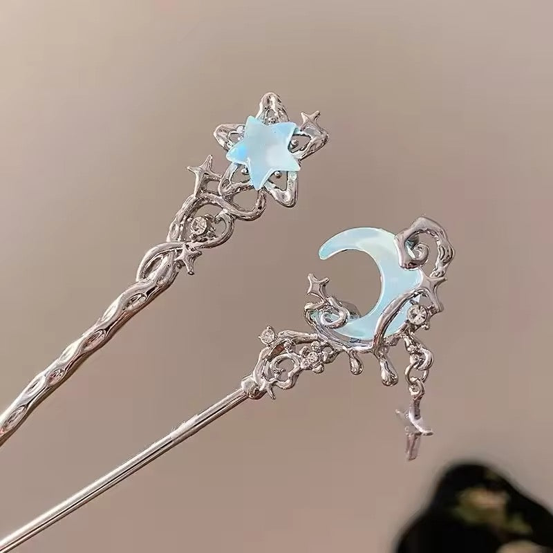 Romantic moonlight stone hairpin for women’s updos