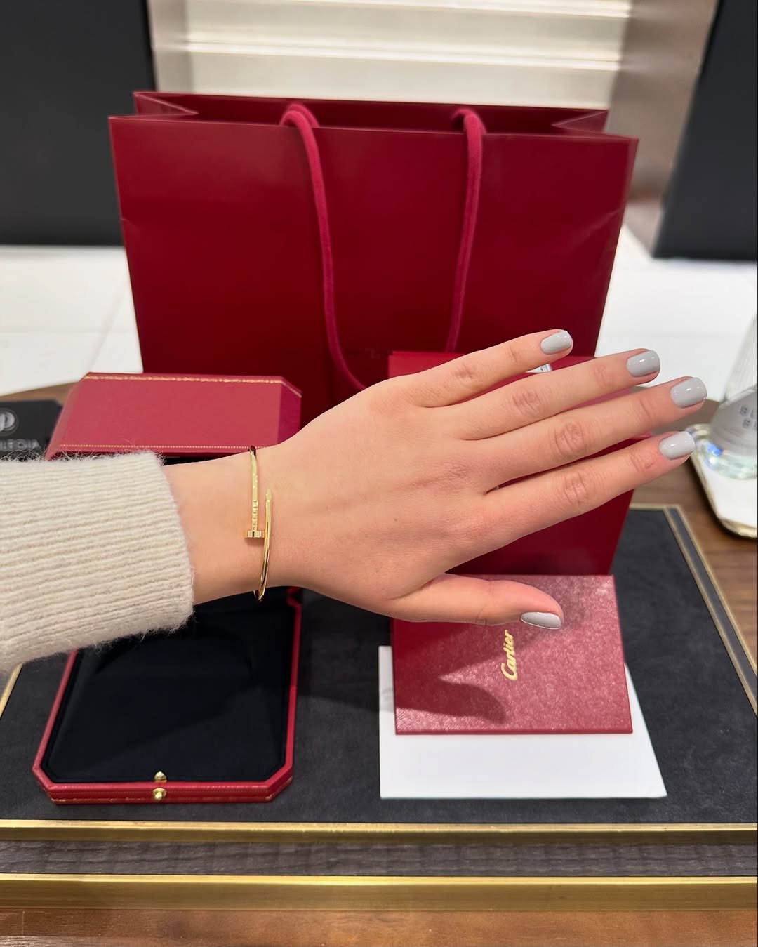 Golden love collection nail bracelet with a luxurious and feminine style