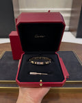 V-Gold love bangle with 10 crystals, perfect romantic gift