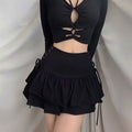 Emo alternative fashion mini skirt with bandage wrap design
