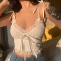 Vintage-inspired milkmaid top with a coquette aesthetic