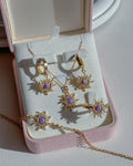 Matching opal sun earrings that sparkle under light, perfect for soft girl aesthetic.


