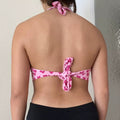 Aesthetic pink heart bralette top for festivals and parties
