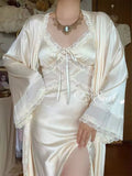 Romantic lace-trimmed nightgown for women fairycore