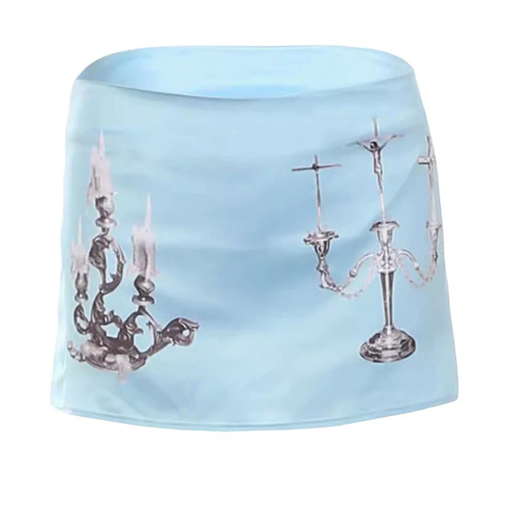 Hot sexy micro skirt in blue—perfect for vintage and gyaru outfits