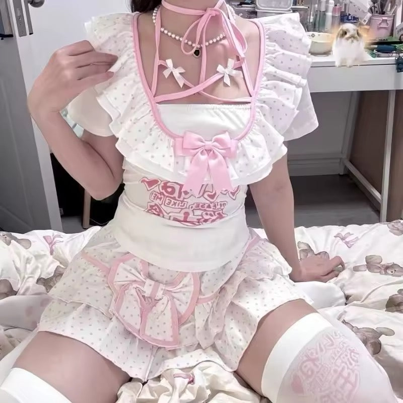 Cake layer ruffle skirt in Japanese Y2K style

