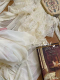 French retro style lace nightgown with V-neck straps