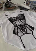 Viral bikini graphic oversized shirt in pure cotton, featuring humorous summer print, perfect for Instagram trends and relaxed street-style looks