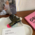 Creative pencil barrette with a strong grip for ponytails