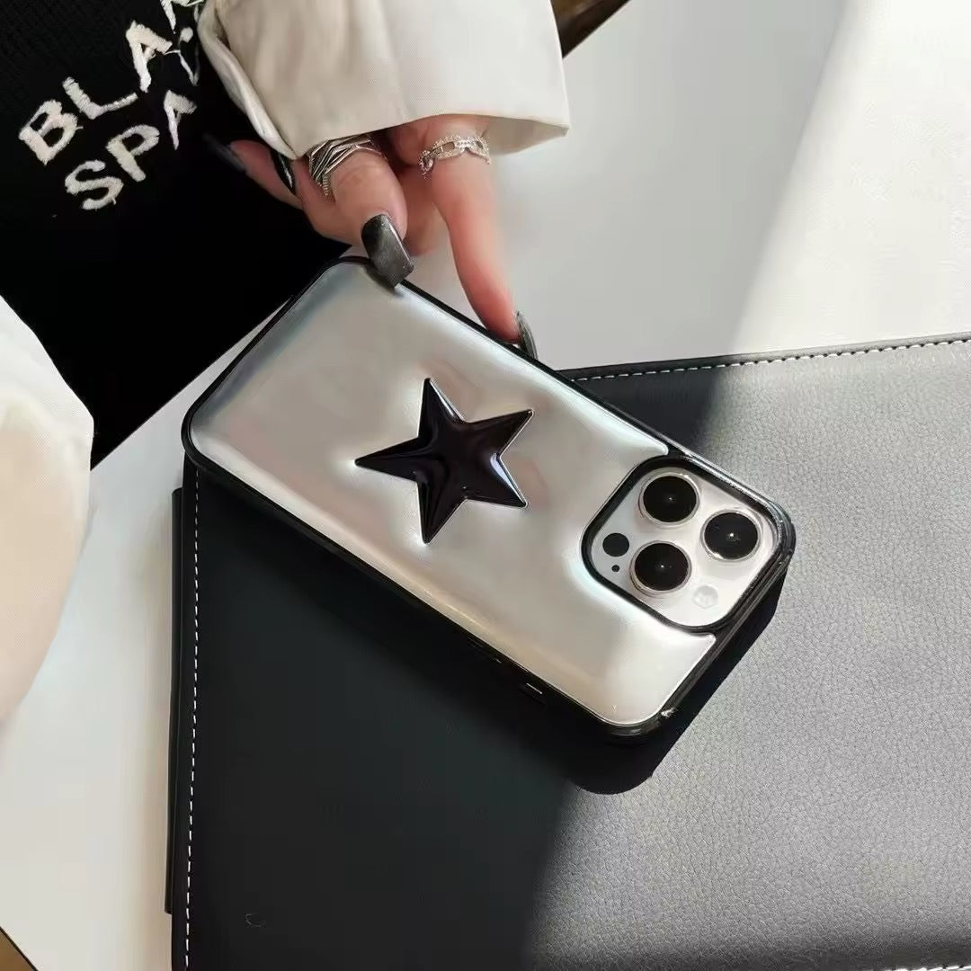Front view of the Y2K Star iPhone Case showcasing its glossy finish and 3D star design.