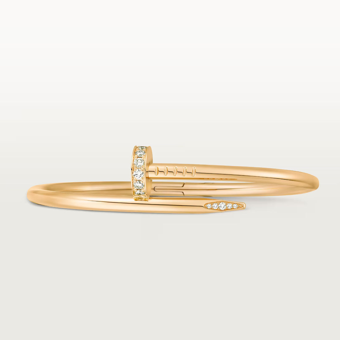 Couple bracelet in gold nail style with strong clasp and durable material