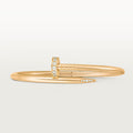 Elegant 18K gold nail bracelet with crystals, waterproof and luxurious