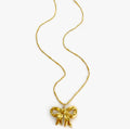 Dainty bow pendant necklace perfect for layering