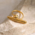 French-inspired gold ring with tiny ball detailing