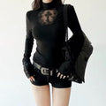 Dark gothic emo shirt with long sleeves