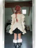Harajuku Lolita style blouse with edgy gothic print