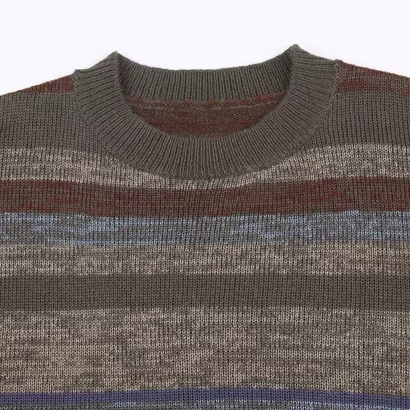 Vintage aesthetic striped knit pullover for everyday outfits