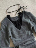 y2k inspired French retro sweater outfit with skirt