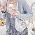 Sweet Lolita purse in silver with transparent design for Y2K, balletcore, and K-pop inspired style