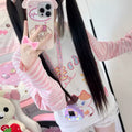 Casual soft girl tee with vintage aesthetic print