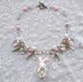 Kawaii bunny necklace featuring a handmade plush pendant, Y2K aesthetic jewelry for coquette and balletcore fashion lovers, soft girl accessories