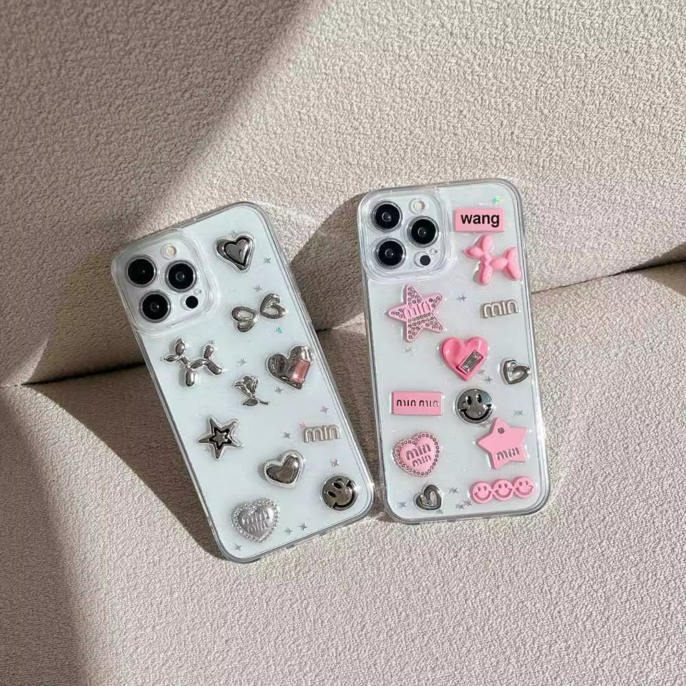 Y2K Aesthetic Shockproof Phone Case with Love Heart Design