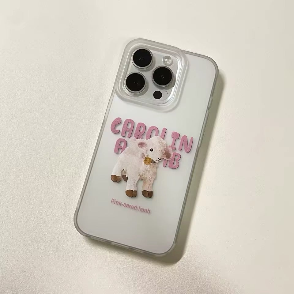 kawaii cute lamb iphone case clear silicone back