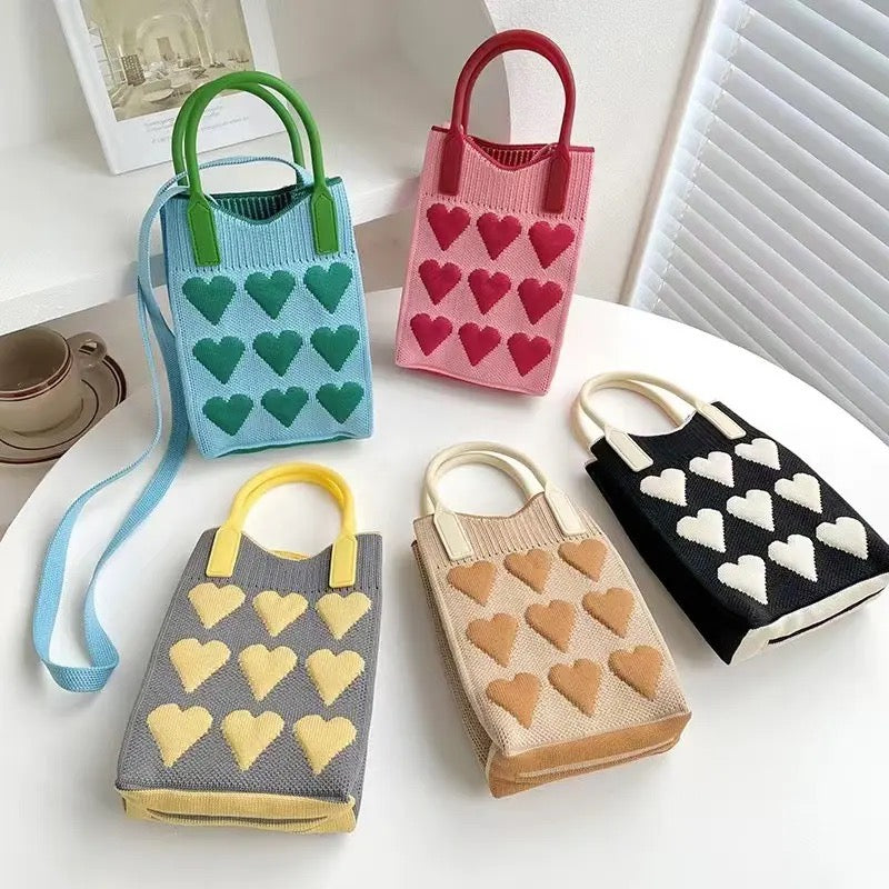 Korean fashion heart pouch for phone and essentials