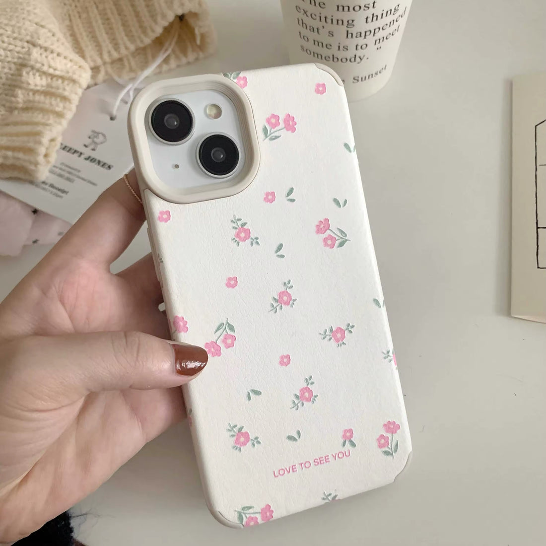 Korean-inspired pastel floral iPhone case