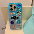 Gradient color ocean theme phone case for iPhone 16, 15, 14, and 13