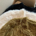 White mohair cropped cardigan flat lay