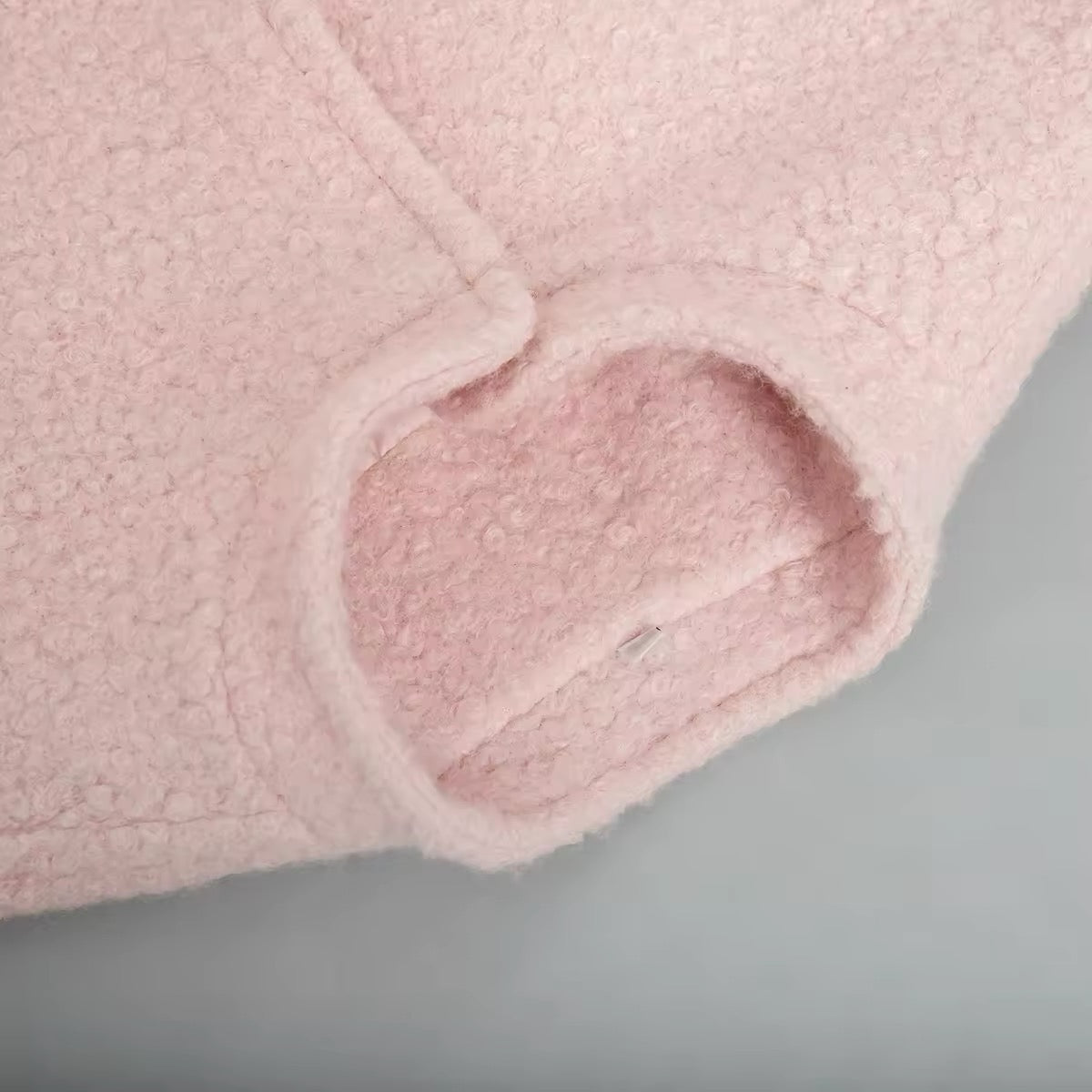 Korean fashion inspired pink coat with elegant button-up closure, ideal for autumn and winter outfits