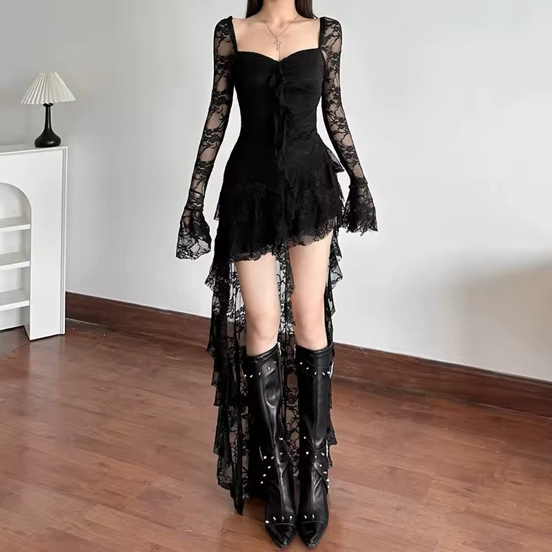 Cyber Y2K fairycore dress with a vintage-inspired silhouette