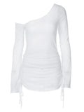 Sheer ruched bodycon dress, perfect for beach parties