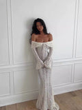Romantic floor-length dress for parties and clubwear