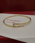 Waterproof gold bracelet with crystals and nail-inspired design