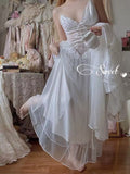 White fairy robe and nightgown set for dreamy spring sleep
