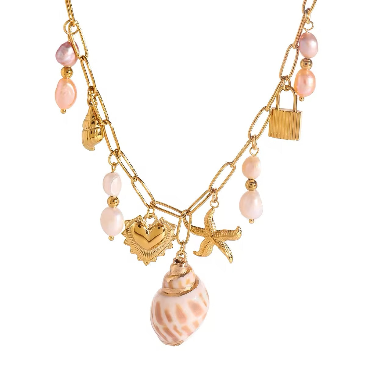 18K gold-plated waterproof mermaidcore necklace for women