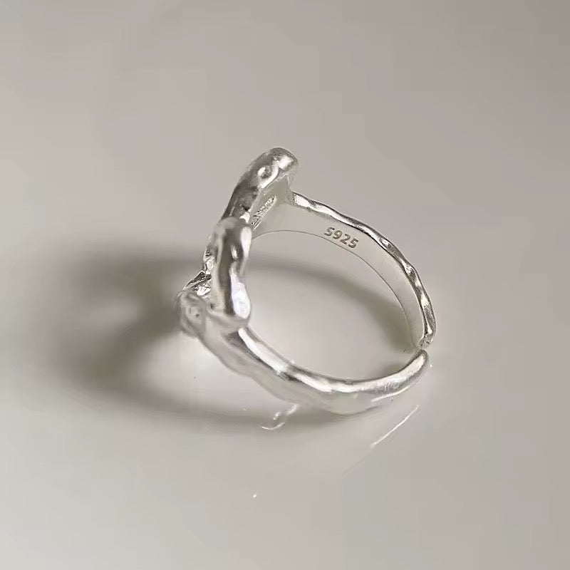 Silver heart ring in 925 sterling silver