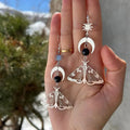 Celestial moon star dangle earrings for witchy women outfits