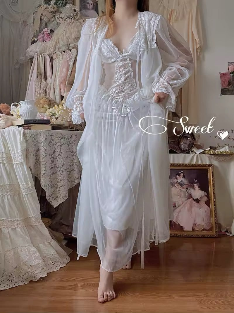 Cottagecore princess robe and dress for home lounging