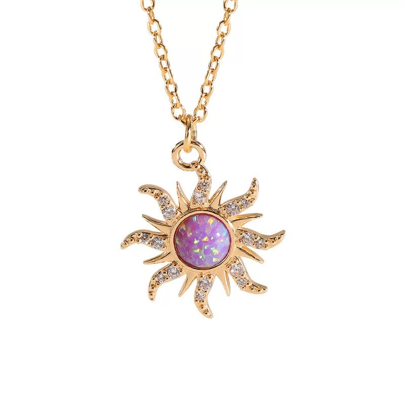Captivating detail of zircon stones surrounding opal gemstone.

