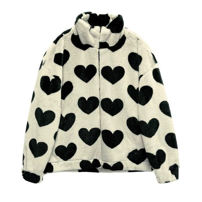 Soft girl aesthetic winter coat with lamb velvet