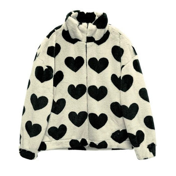 Soft girl aesthetic winter coat with lamb velvet