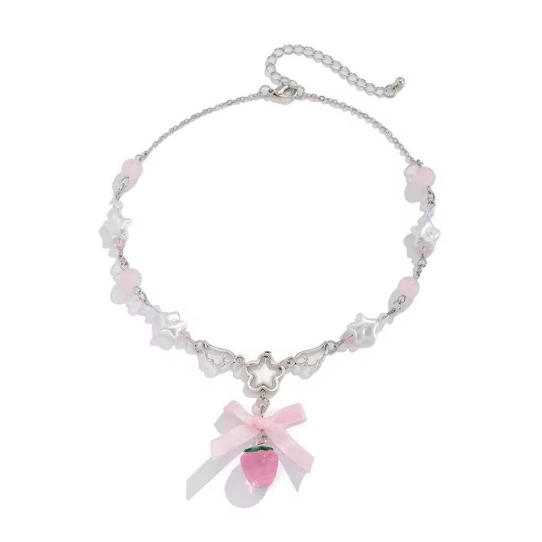 Y2K trendy strawberry pendant necklace for stylish outfits