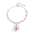 Y2K trendy strawberry pendant necklace for stylish outfits