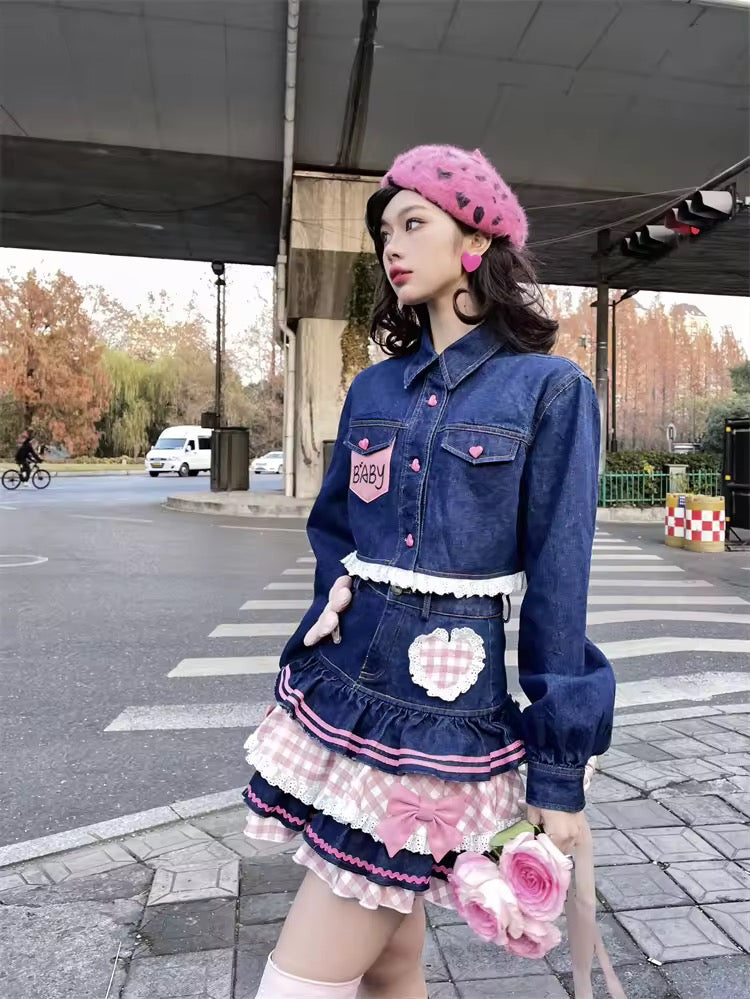 Pink bow lace skirt for kawaii girls and pastel lovers
