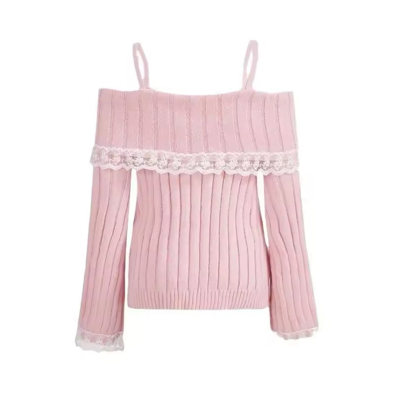 Long sleeve soft girl jumper with bow decorations