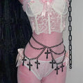 Multi-layered waist chain belt with ankh for punk outfits